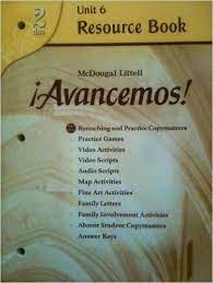 Complete course, revised & updated practice. Avancemos Unit Resource Book 6 Level 2 Spanish Edition By Mcdougal Littel 2006 06 05 Amazon Com Books