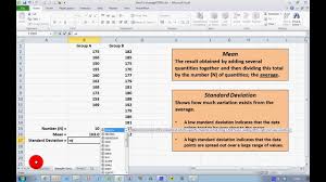 How To Calculate Mean And Standard Deviation In Excel 2010