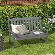 Gymax Garden Plastic Bench All Weather