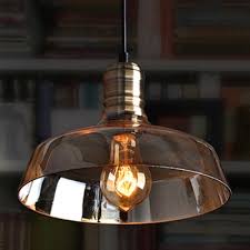 Industrial Vintage Hanging Pendant Light Barn Style With Amber Glass Shade Beautifulhalo Com