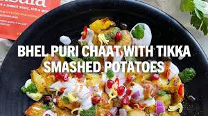 bhel puri smashed potatoes chaat recipe