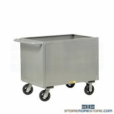 Combination and lockable lids keep contents safe from prying eyes and thieves. Bulk Storage Bin On Wheels Solid Steel Heavy Duty Warehouse Parts Transport
