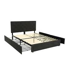 queen platform bed frame with 4 drawers