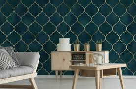 Green Moroccan Pattern Wallpaper Self