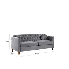 gray velvet 3 seater lawson sofa