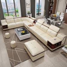 lavishing l shaped leather sectional