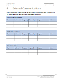 Communication Plan Template Ms Word Excel Templates Forms