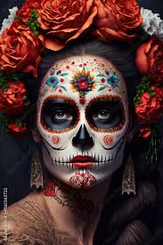halloween woman with sugar skull