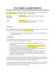 pay rise agreement template free