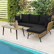 3pcs Outdoor Wicker Furniture Set L