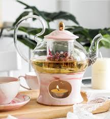 Tea Light Warmer Glass Teapot With