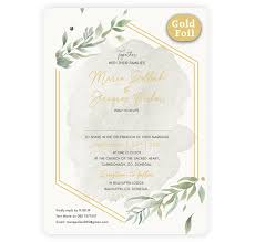Beautiful Gold Botanical Wedding Invite Sample