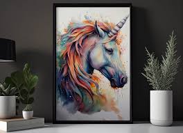 Beautiful Colorful Unicorn Head Canvas