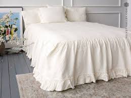 white linen bedding bed valance linen
