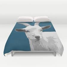 goat blue duvet cover animal bedding