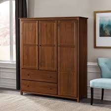 Oswego white wardrobe armoire closet Grain Wood Furniture Shaker 3 Door Solid Wood Armoire 60x72x22 On Sale Overstock 10036319