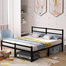 queen bed frames with headboard black