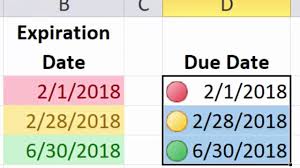 conditional formatting for due dates