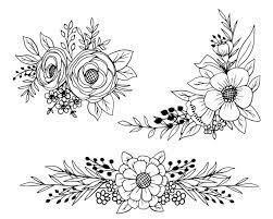 flower clip art black white images