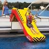 Inflatable water slides for pontoon boats. 1