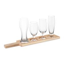 4 Beer Tasting Glasses Paddle Set