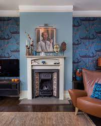 Highlight Your Fireplace With Wallpaper
