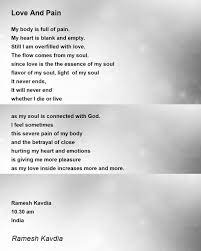 love and pain poem by ramesh kavdia