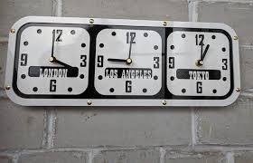 Time Zone Wall Clock White Black