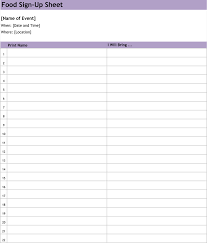 Sample Sign Up Sheet 13 Example Format Template Guide
