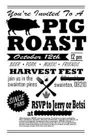 Pig Roast Party Invitation Flyer Post Card By Nicole