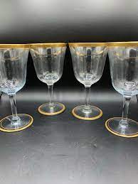 Gold Rimmed Vintage Wine Glasses