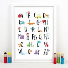 Alphabet Canvas Poster Nursery Wall Art