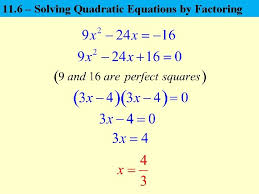11 6 Solving Quadratic Equations By
