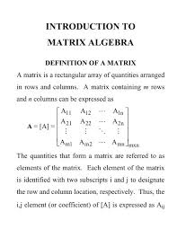 lecture matrix algebra pdf