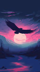 uhdpaper com wallpaper eagle sunset scenery mi