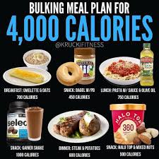 In order to gain muscle you have to eat more calories than you burn and doing so can lead to some fat gain. Bulking Meal Plan For 4000 Calories Turn On The Post Notification Tag A Friend Who Needs To See This Fol High Calorie Meals Bulking Meal Plan Bulking Meals