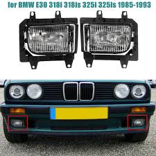 Pair Plastic Bumper Front Clear Fog Light Cover For Bmw E30 318i 318is 325i 325is