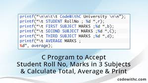 c program to accept student roll no