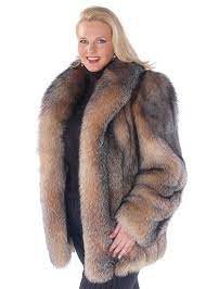 Crystal Fox Fur Jacket Plus Size