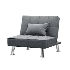 gray fabric convertible single sofa bed