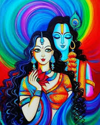 Radha Krishna Hand Painted Painting On