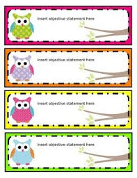 Editable Bright Owl Cards Tags Owl Classroom Decor Owl