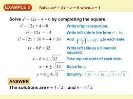 Example 3 Solve Ax2 Bx C 0 When A