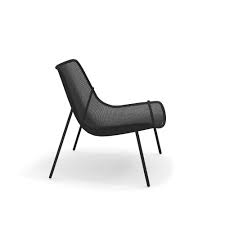 Emu round 466 armchair stoel. Garden Lounge Chair Outside In Steel Collection Round