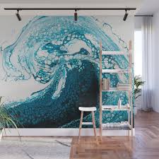 Ocean Wave Acrylic Pour Wall Mural By