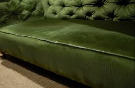 Antique victorian howard & son's berners street small two seat library sofa. Antique Victorian Green Velvet Chesterfield Sofa Vinterior