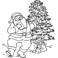 Coloriage Père Noël Sapin en Ligne Gratuit à imprimer