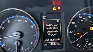 toyota awd system malfunction 2wd mode