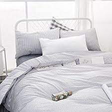 gray white striped comforter set queen