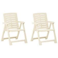 2 Pcs Garden Chairs Folding Plastic